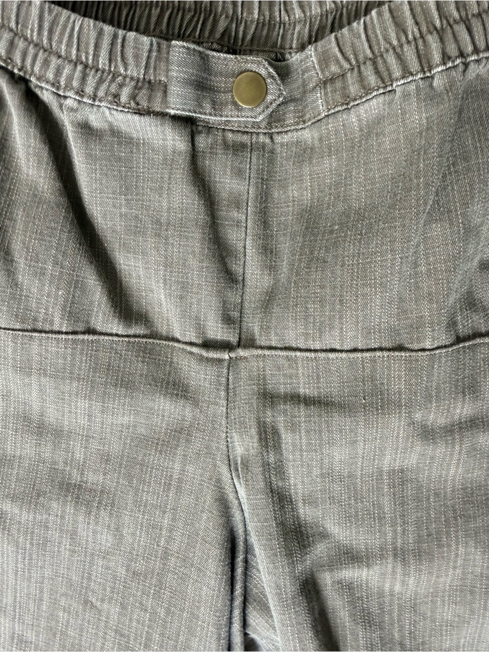 NANCY BOLEN CITY GIRL Taupe Capri Pants Lightweight Pockets Stretchy Waist 16W